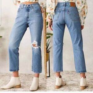 Levi's 501 Original Distressed Straight Leg Jeans